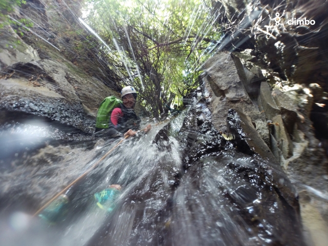  Going down the ravine waterfall 