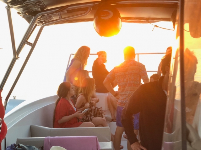  Boat in Menorca at sunset 