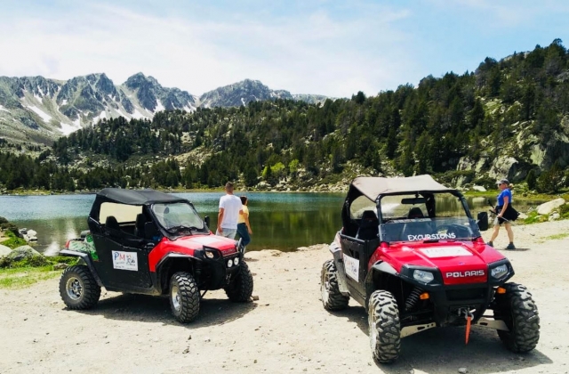 Buggies descansando junto al lago