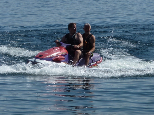  Looking at the landscape on the jet ski
