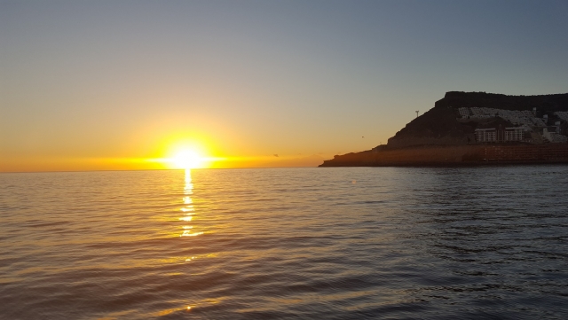Puesta de sol desde el barco