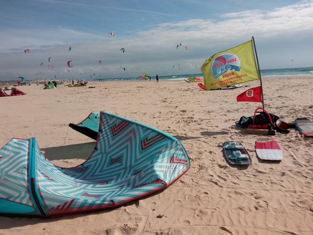  Kite equipment on Los Lances beach 