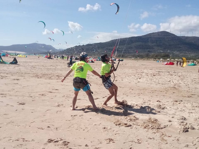  Holding the kite student 