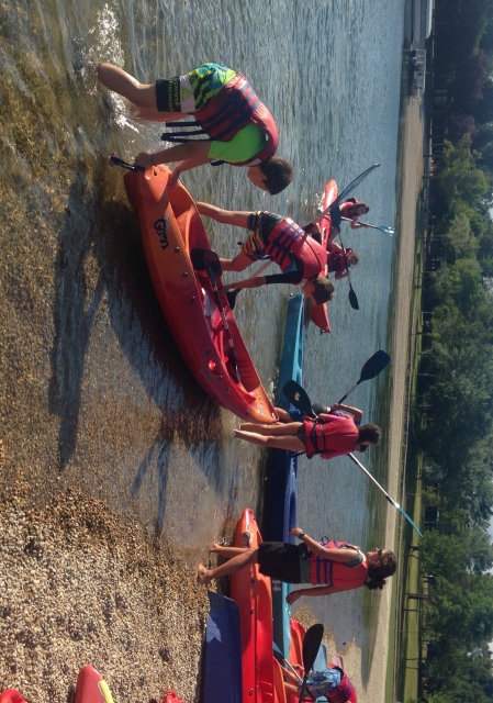  Putting the kayaks in the water 