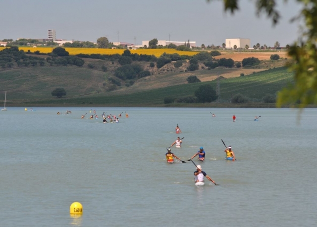 Prueba deportiva de kayak