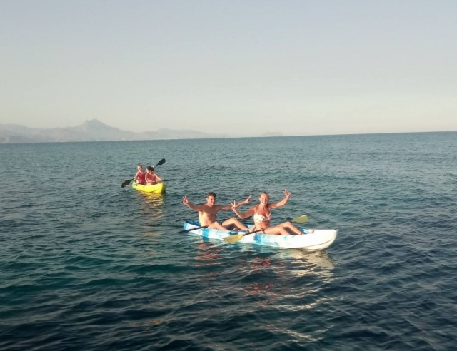 Regresando de la travesia en canoa