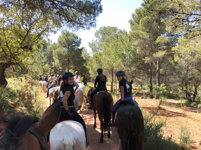 Horseback riding route through Sierra Calderona 