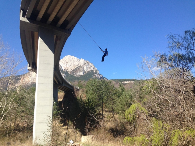  Bungee jumping for the first time 