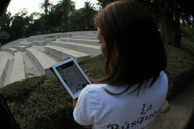 Buscando con el GPS de la tablet