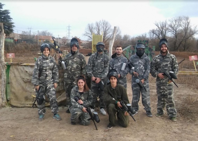  Girls and boys of the paintball team 