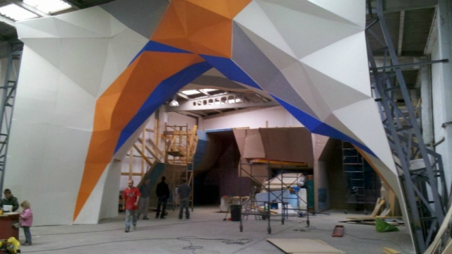  climbing wall under construction