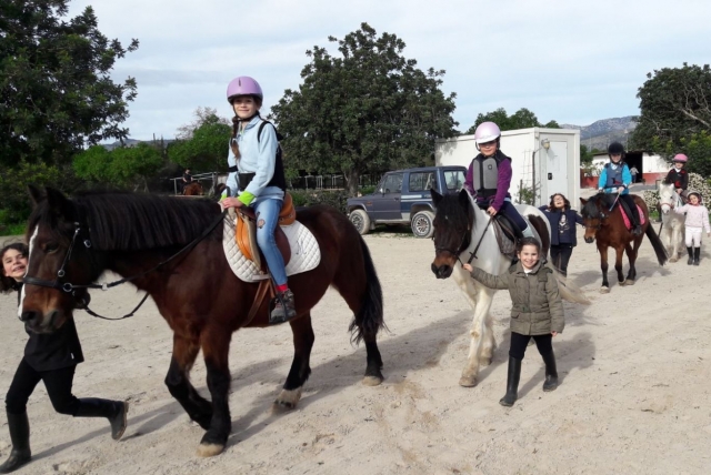  Walking with the horses and the little ones 