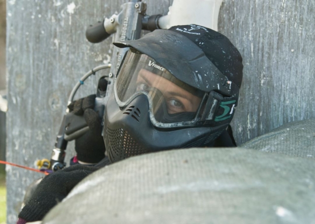  Reclining paintball player 