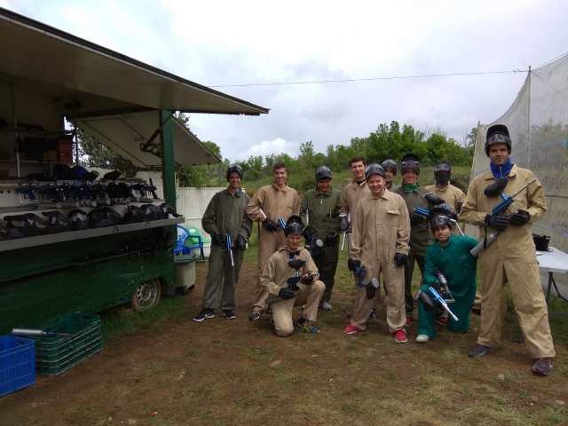  Celebration with a paintball game 
