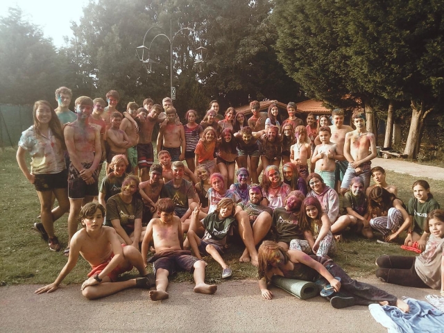 Alumnos del campamento en Santona