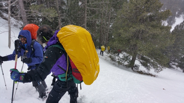 Con mochila impermeable