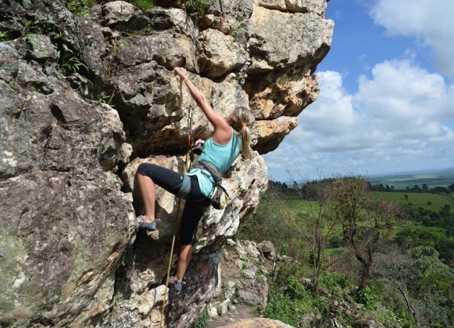  Climber using hands and feet 