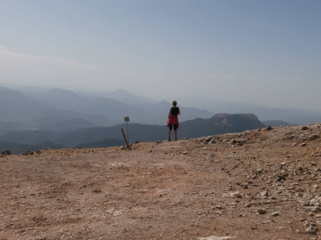  Hiker looking at the summit in Ciudad Real 