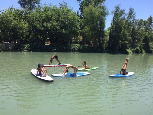 Sup fitness y paddle yoga en el Tajo