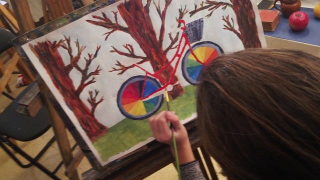 Pintando una bicicleta