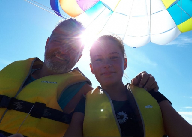 Disfrutando del parascending en familia