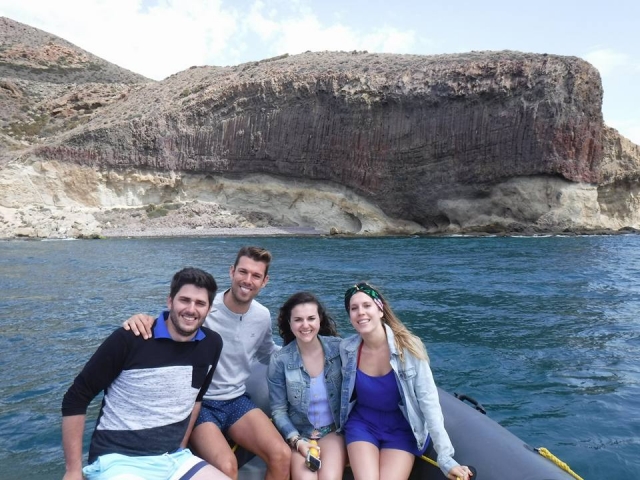  With friends on the boat in Cabo de Gata 