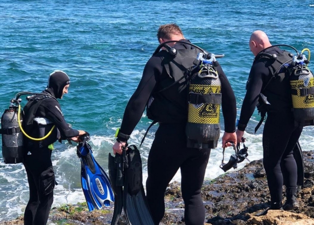  Divers entering the Atlantic 