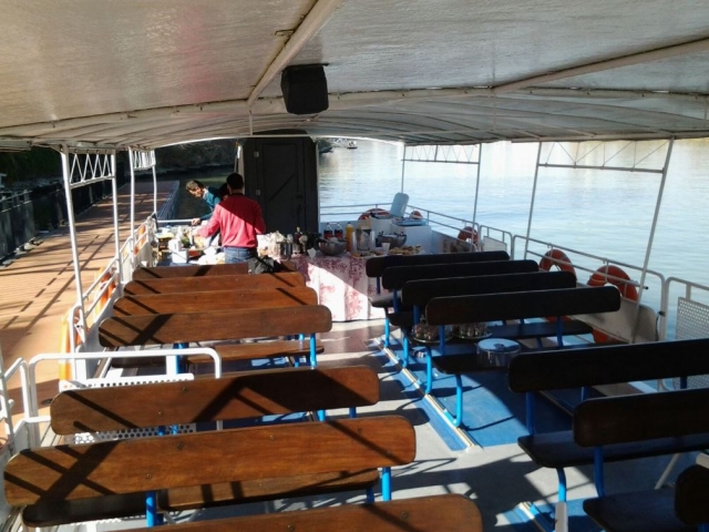 Catamaran benches on the Guadalquivir 
