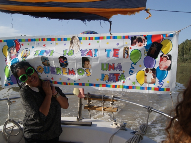 Cumple en el barco en Sevilla