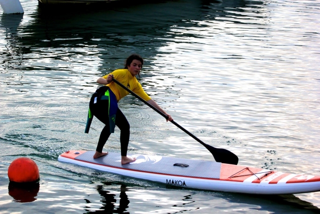  Learning to spin with a paddle and board 