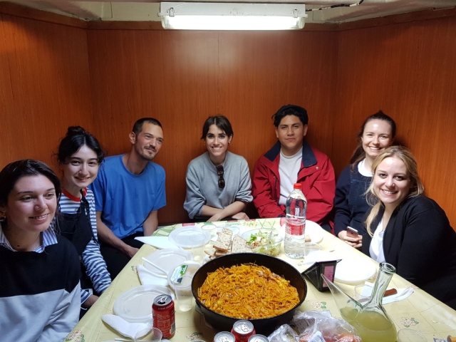 Comida a bordo del barco