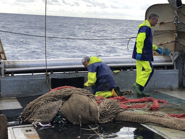 Trabajo de pesca con redes