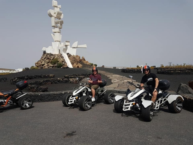  Standing next to the monument in Famara 
