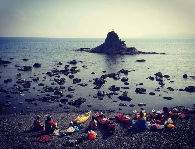  Resting our arms from paddling so much 