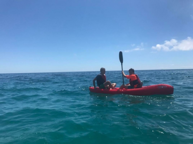 Travesia en kayak en Badalona