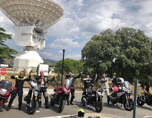  Group of 5 in motorcycle driving course 