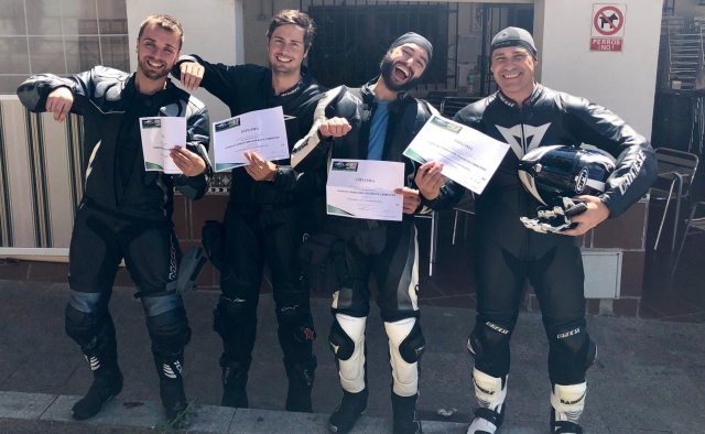  Motorcyclists with their safe driving diploma 