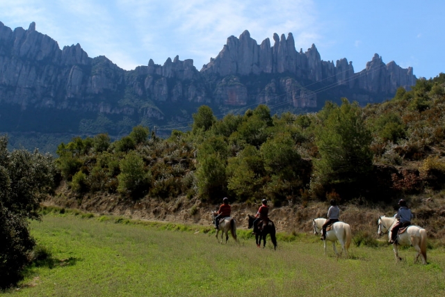  Group excursion on horseback in Montserrat 