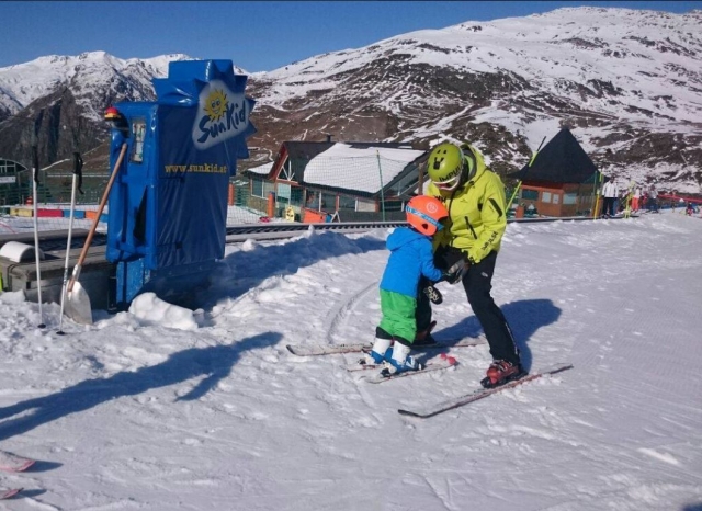 ganando confianza sobre la nieve