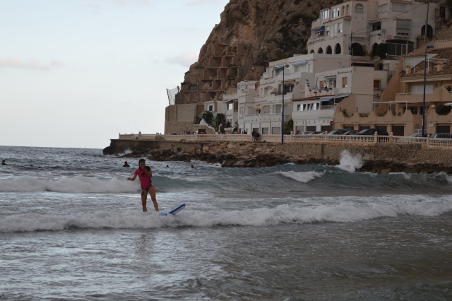 Surfing on the seashore 