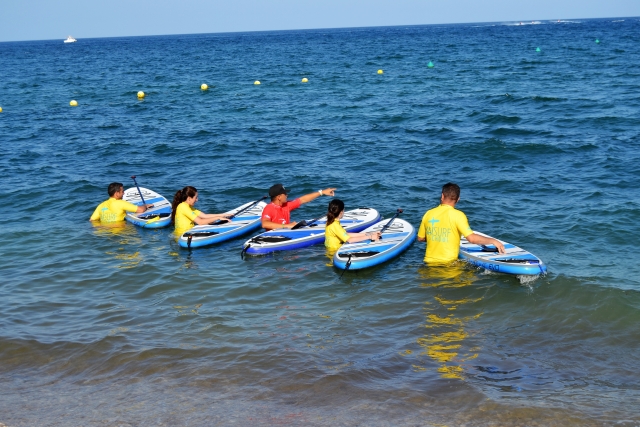 With the SUP boards 