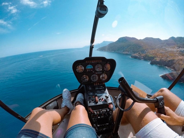 Piloting a helicopter 