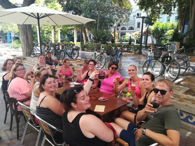 Descansando de la ruta en bici