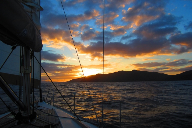 Atardecer desde el barco