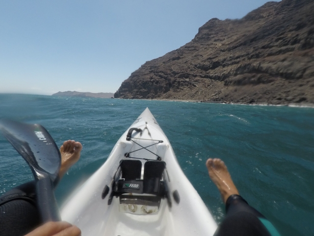 A bordo del kayak en Fuerteventura