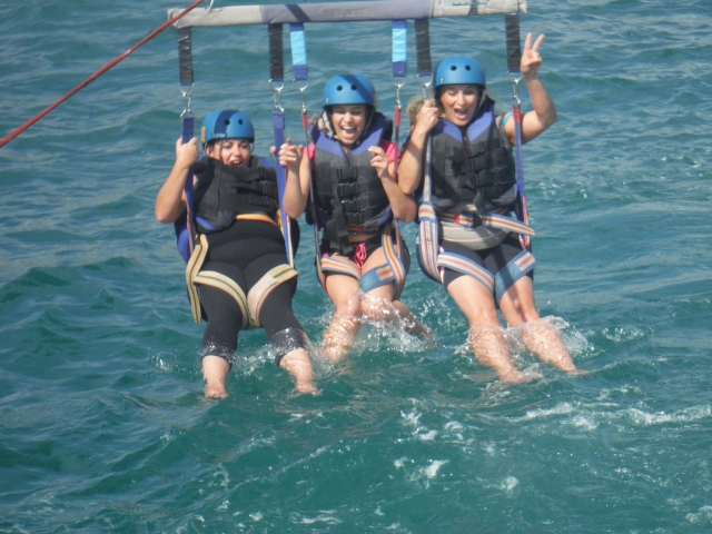 Con los pies en el agua antes del despegue