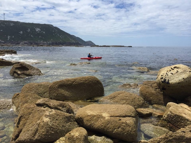Kayak paddling along the Costa da Morte 