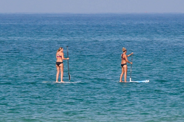  Ruhiger Tag beim Paddelsurfen in Tarifa