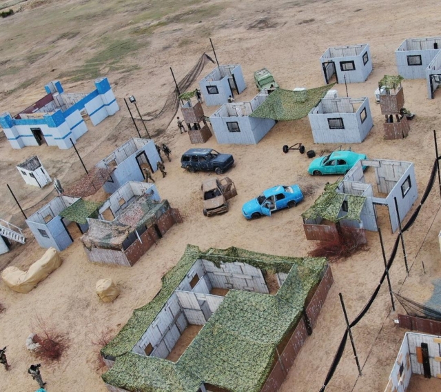  Aerial view of the paintball field 