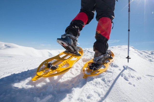 Raquetas de nieve durante la ruta